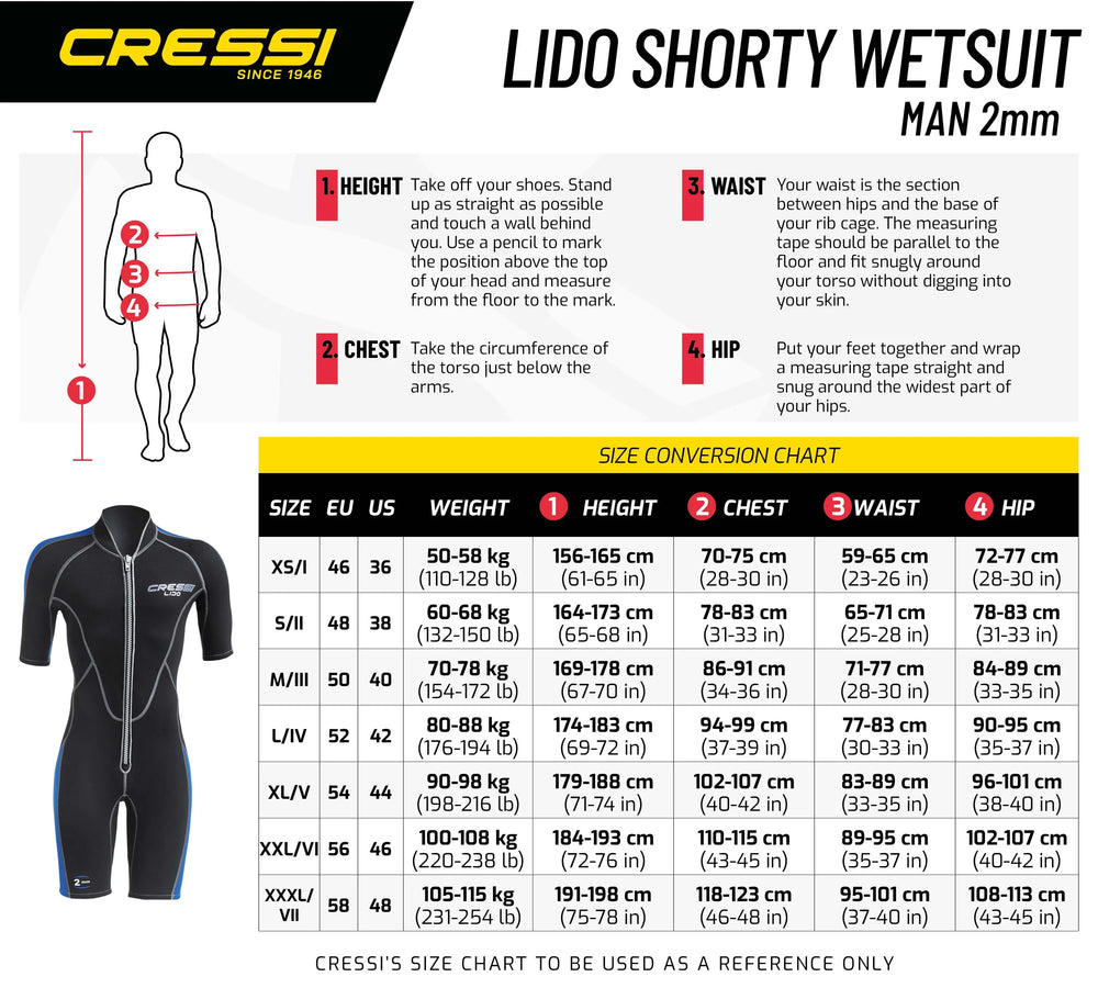 Cressi Lido Shorty Wetsuit 2mm Mens