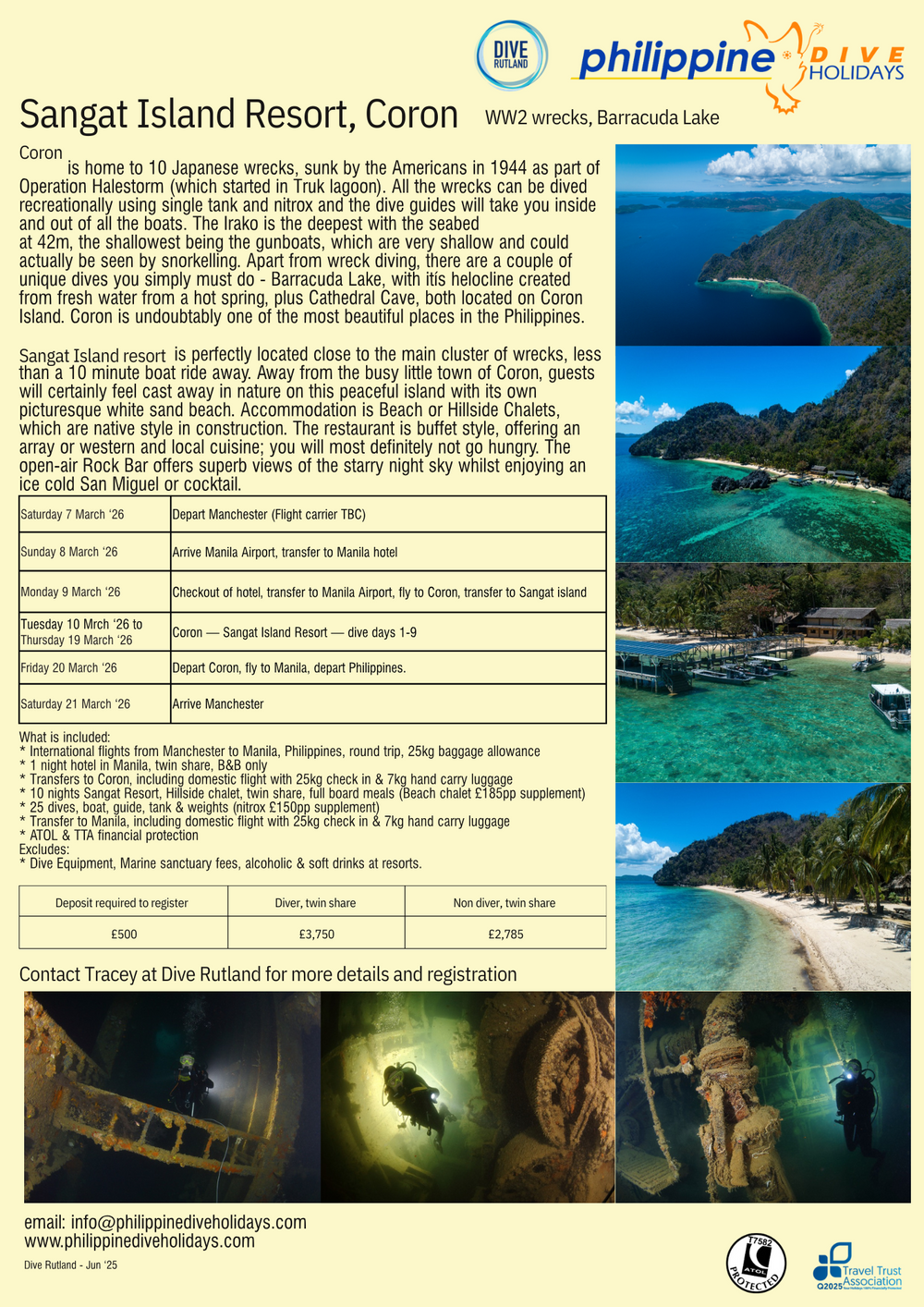 Philippines - Dive Coron.  WW2 Wrecks, Barracuda Lake: March 2026