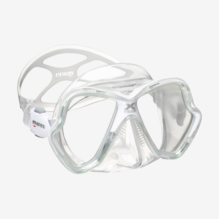 Mares X-Vision Mask Clear skirt and white and clear frame | Dive Rutland