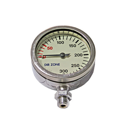 DIRZone 52mm 200 Bar Chrome Pressure Gauge | Dive Rutland