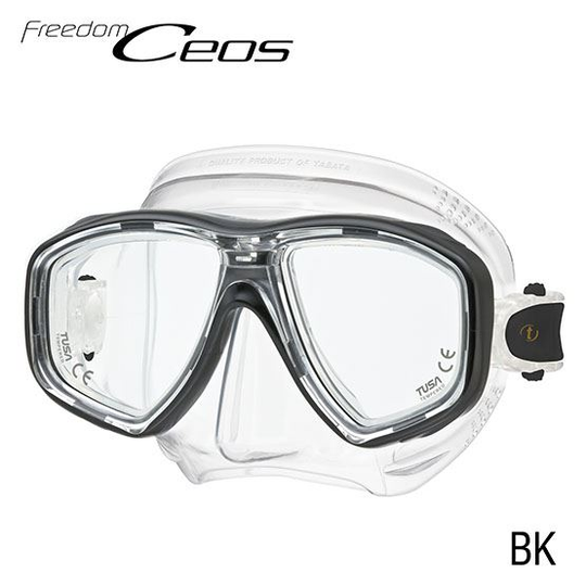 Tusa Ceos Mask Clear Black | Dive Rutland