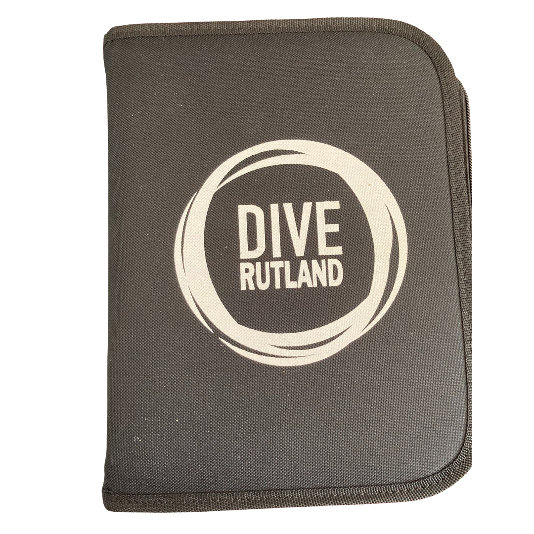 Beaver Dive Log Binder personalised with Dive Rutland logo on the front available at Dive Rutland