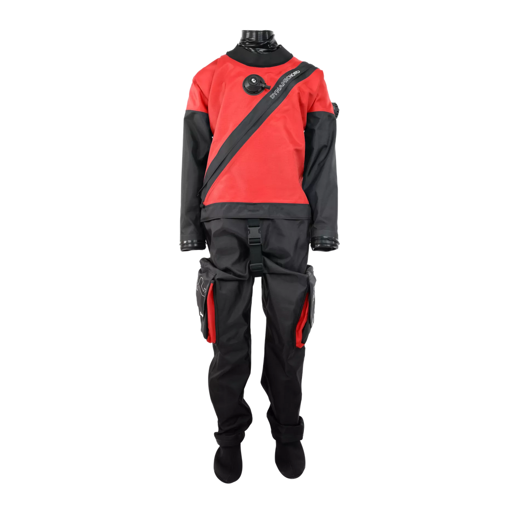 DynamicNord Drysuit DG-354 Ladies with DUI Zipseal Black / Red | Dive Rutland