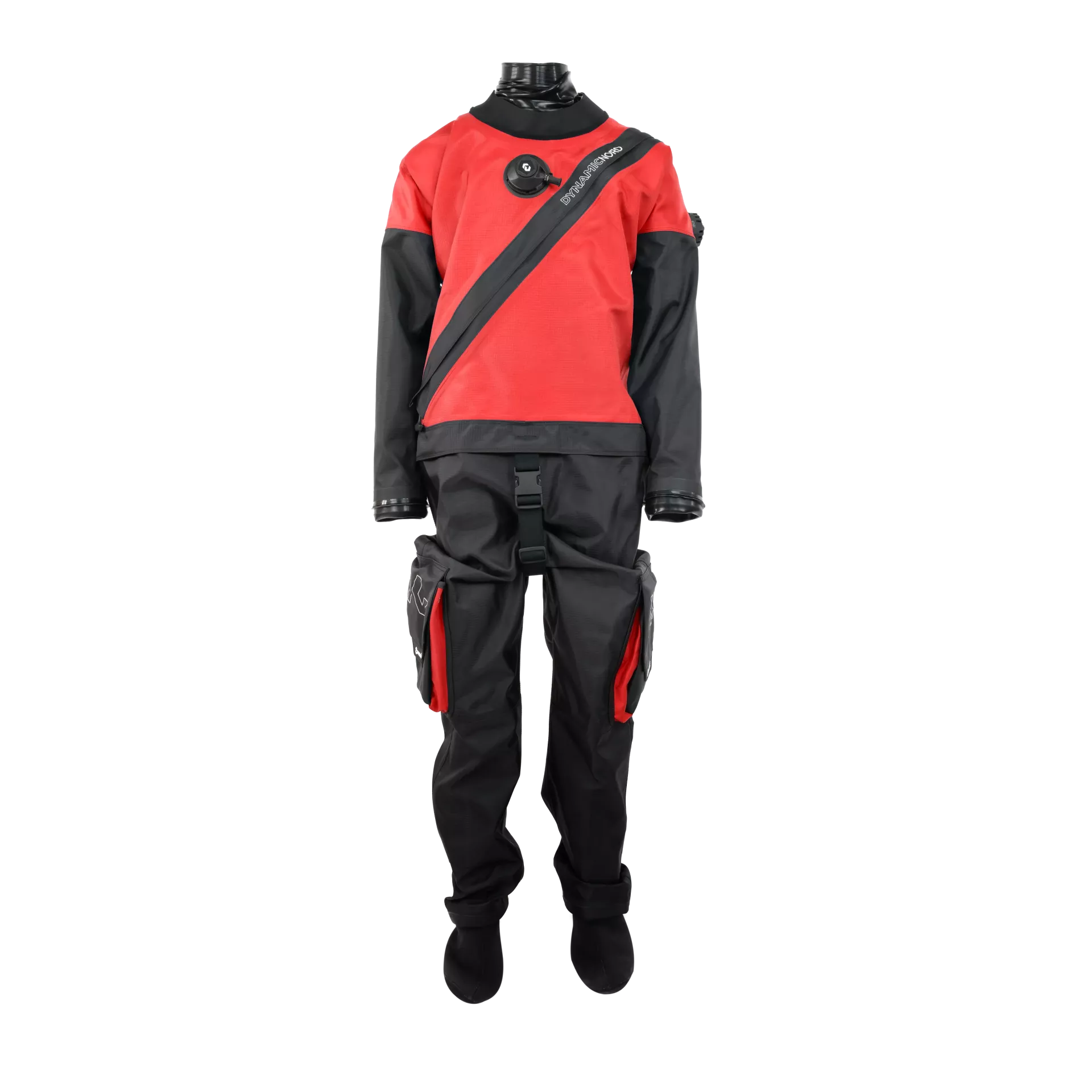 DynamicNord Drysuit DG-354 Ladies with DUI Zipseal Black / Red | Dive Rutland