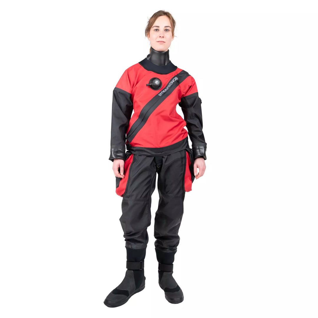 DynamicNord Drysuit Ladies Advanced Black/Red | Dive Rutland