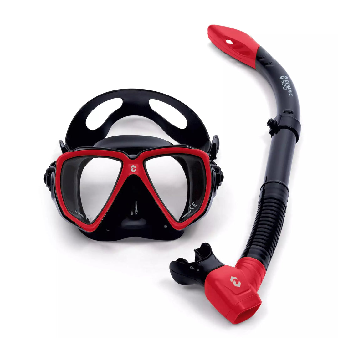 DynamicNord Snorkelling Set MS-21 Black / Red | Dive Rutland