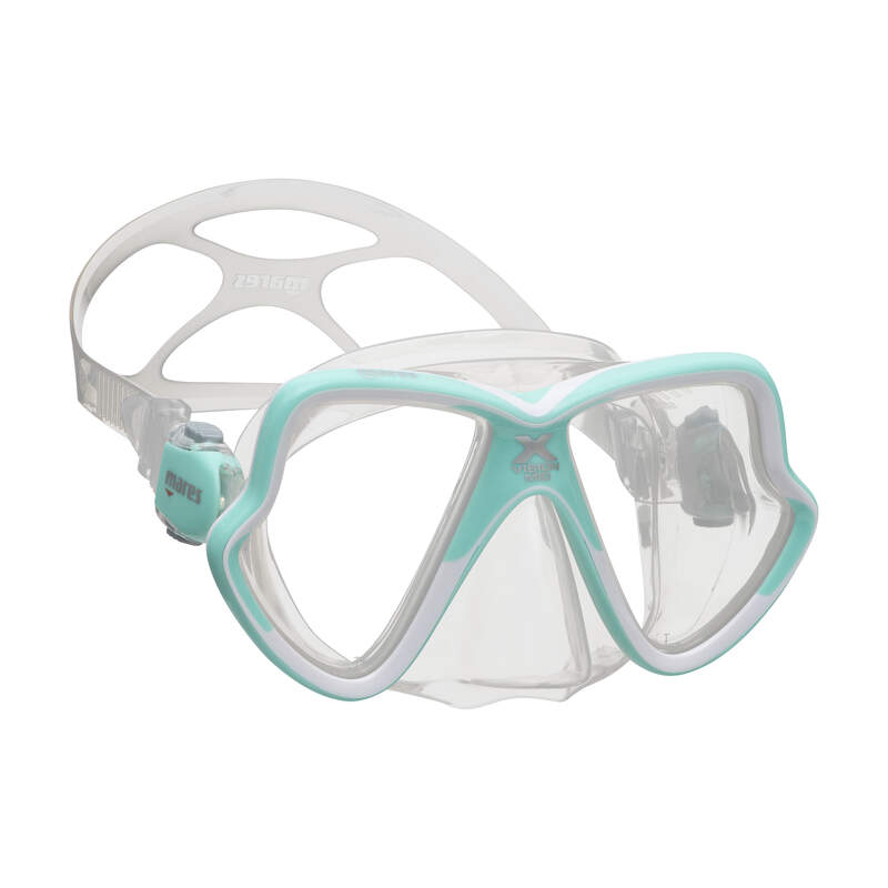 Mares X-Vision Mid 2.0 Mask in Clear and Aqua | Dive Rutland