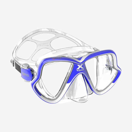 Mares X-Vision Mid 2.0 Clear Skirt Blue Frame | Dive Rutland