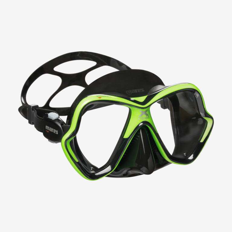 Mares X-Vision Mask Black Skirt with Lime frame | Dive Rutland