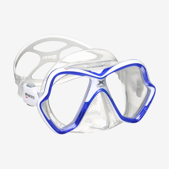 Mares X-Vision Mask Clear Skirt and Blue frame | Dive Rutland