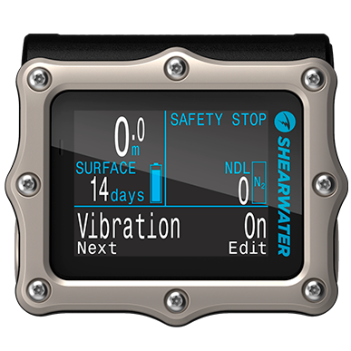Shearwater Perdix 2 Ti Vibration screen | Dive Rutland