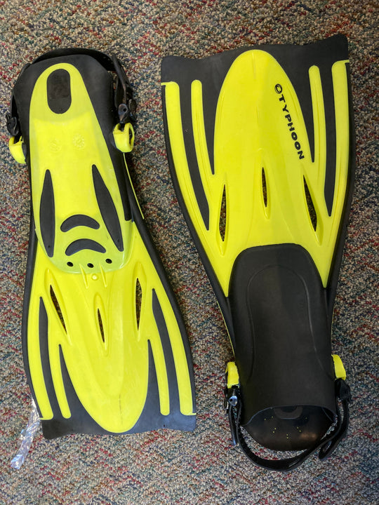 Typhoon Fins Open Heel L/XL Yellow Secondhand | Dive Rutland