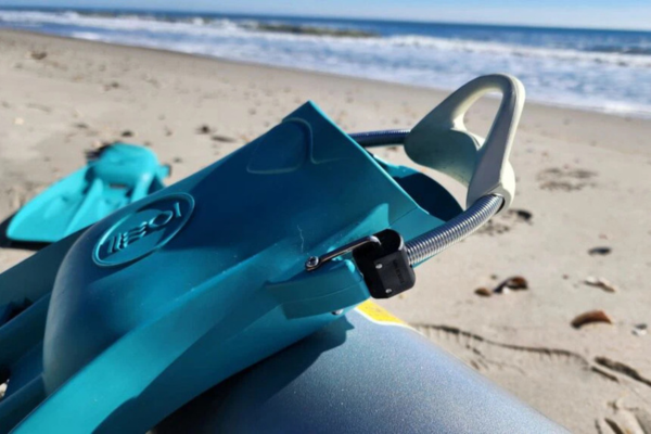 Fourth Element Tech fins on the beach