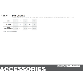 Santi_Textured_Gloves Size Chart | Dive Rutland