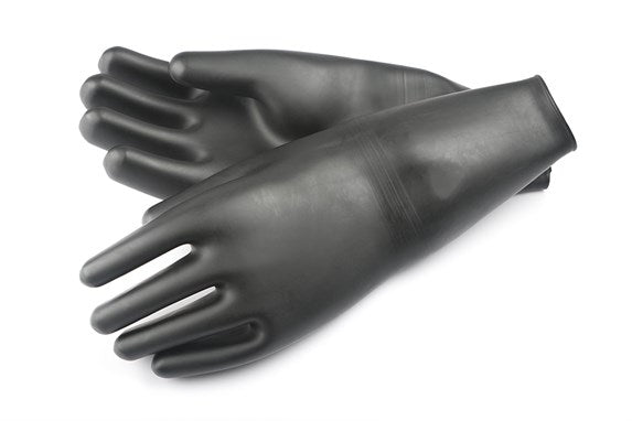 SiTech Five-finger glove, latex, with wrist cuff - pair at Dive Rutland