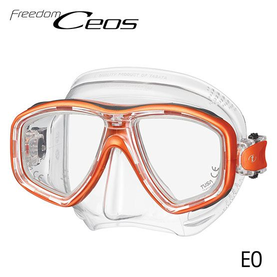 Tusa Ceos Mask Clear Energy Orange | Dive Rutland