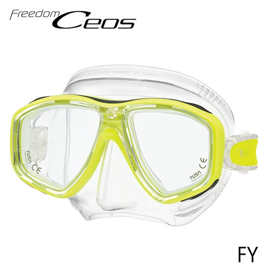 Tusa Ceos Mask Clear Yellow | Dive Rutland