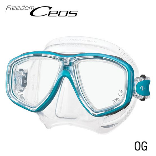 Tusa Ceos Mask Clear Ocean Green | Dive Rutland
