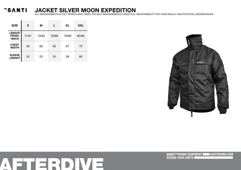Santi Silver Moon Expedition Jacket Size Chart | Dive Rutland